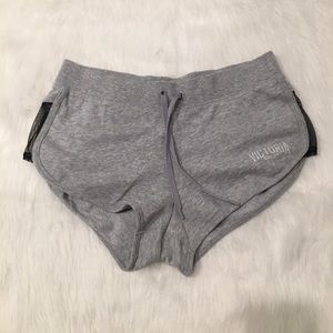 Victoria Sport Gray Black Side Mesh Running Shorts